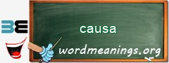 WordMeaning blackboard for causa